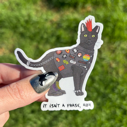Misprint Stickers | Mini Punk Cat - Detezi Designs-