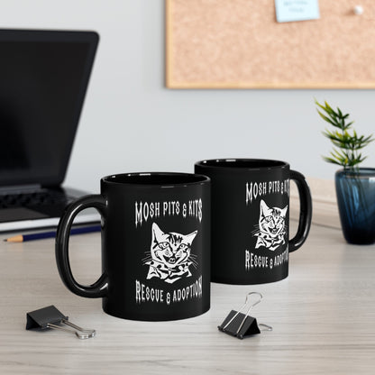 Mosh Pits & Kits Rescue | FUNDRAISER | Black Mug (11oz, 15oz) - Detezi Designs-86143955141545672101