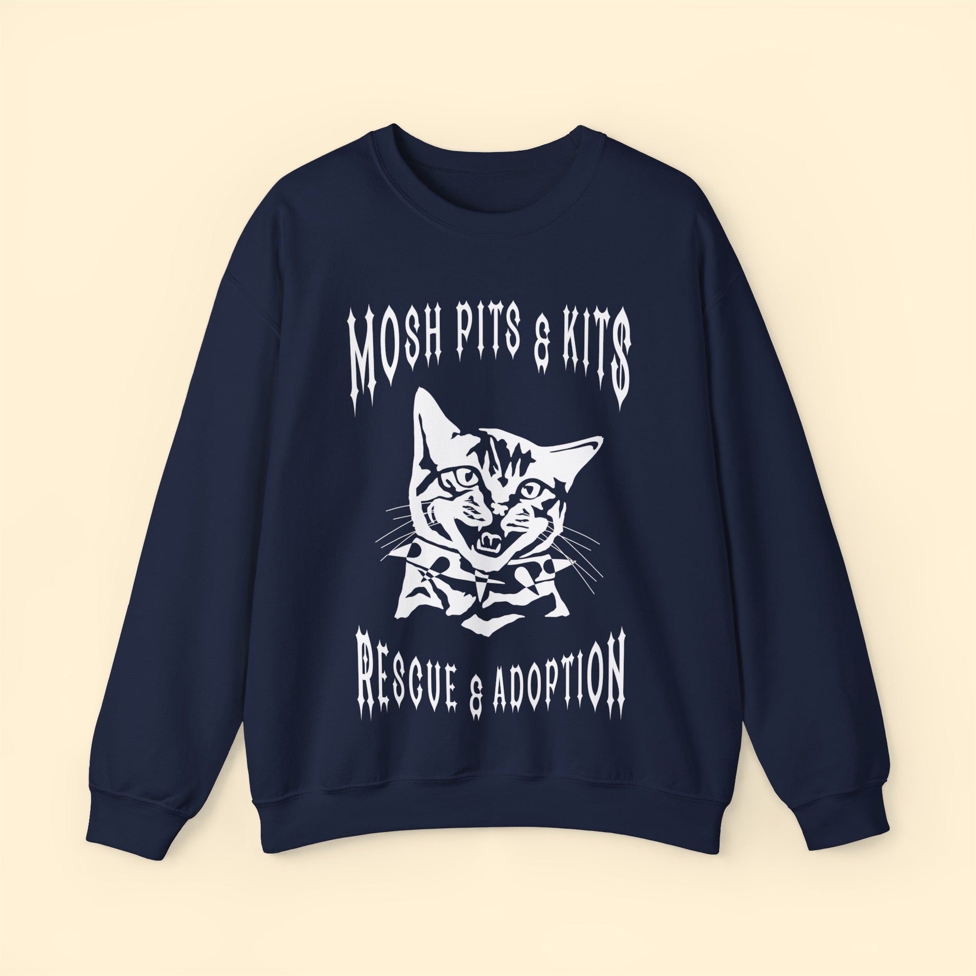 Mosh Pits & Kits Rescue | FUNDRAISER | Crewneck Sweatshirt - Detezi Designs-22857883409432821816