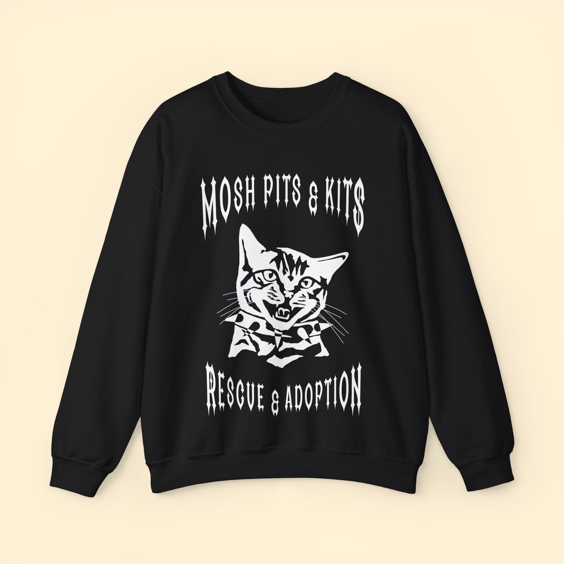 Mosh Pits & Kits Rescue | FUNDRAISER | Crewneck Sweatshirt - Detezi Designs-29566474339511537165