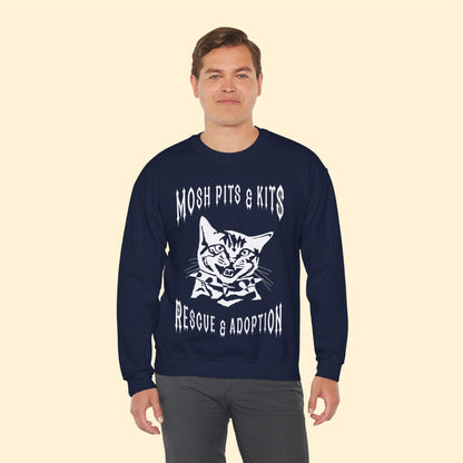 Mosh Pits & Kits Rescue | FUNDRAISER | Crewneck Sweatshirt - Detezi Designs-29566474339511537165