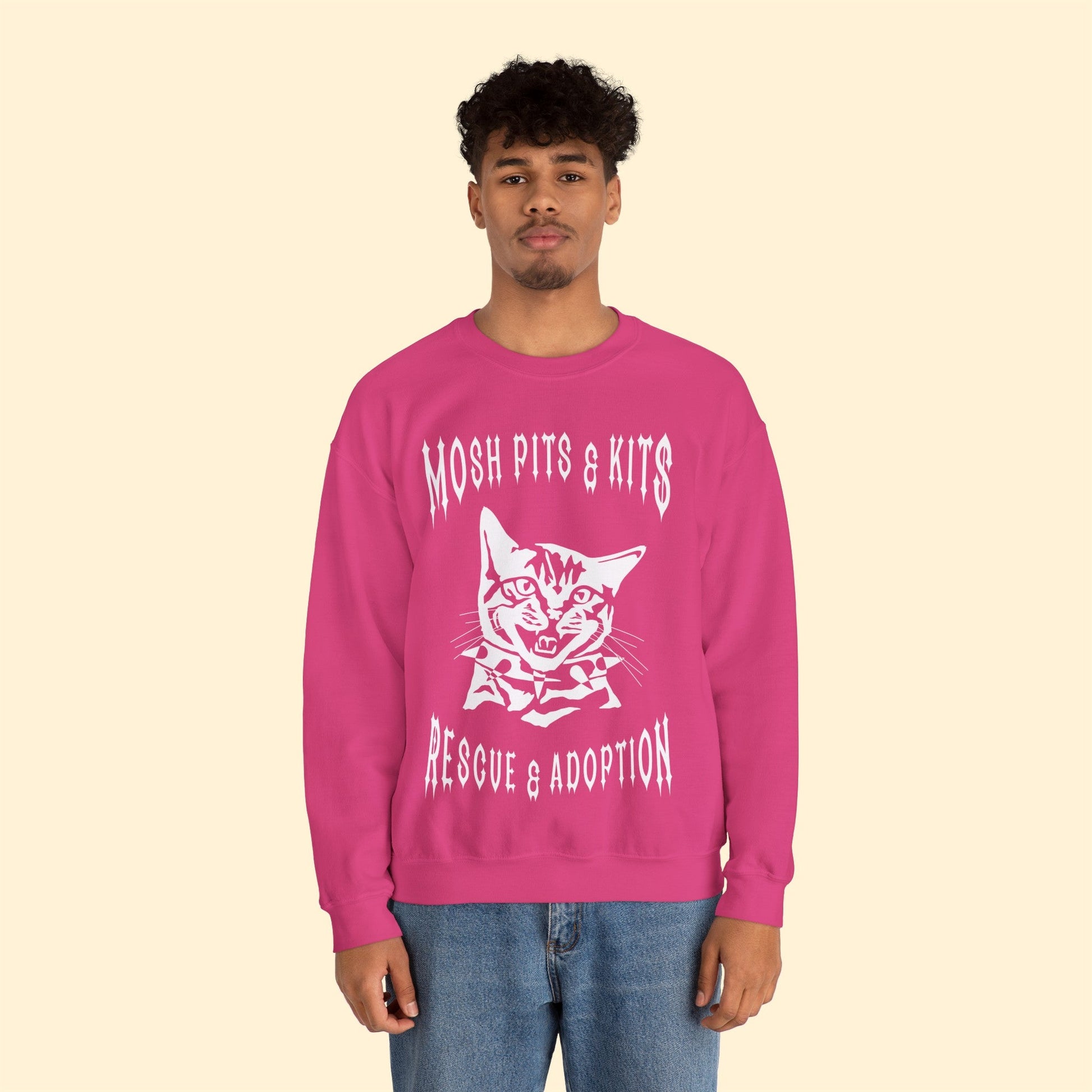 Mosh Pits & Kits Rescue | FUNDRAISER | Crewneck Sweatshirt - Detezi Designs-29566474339511537165