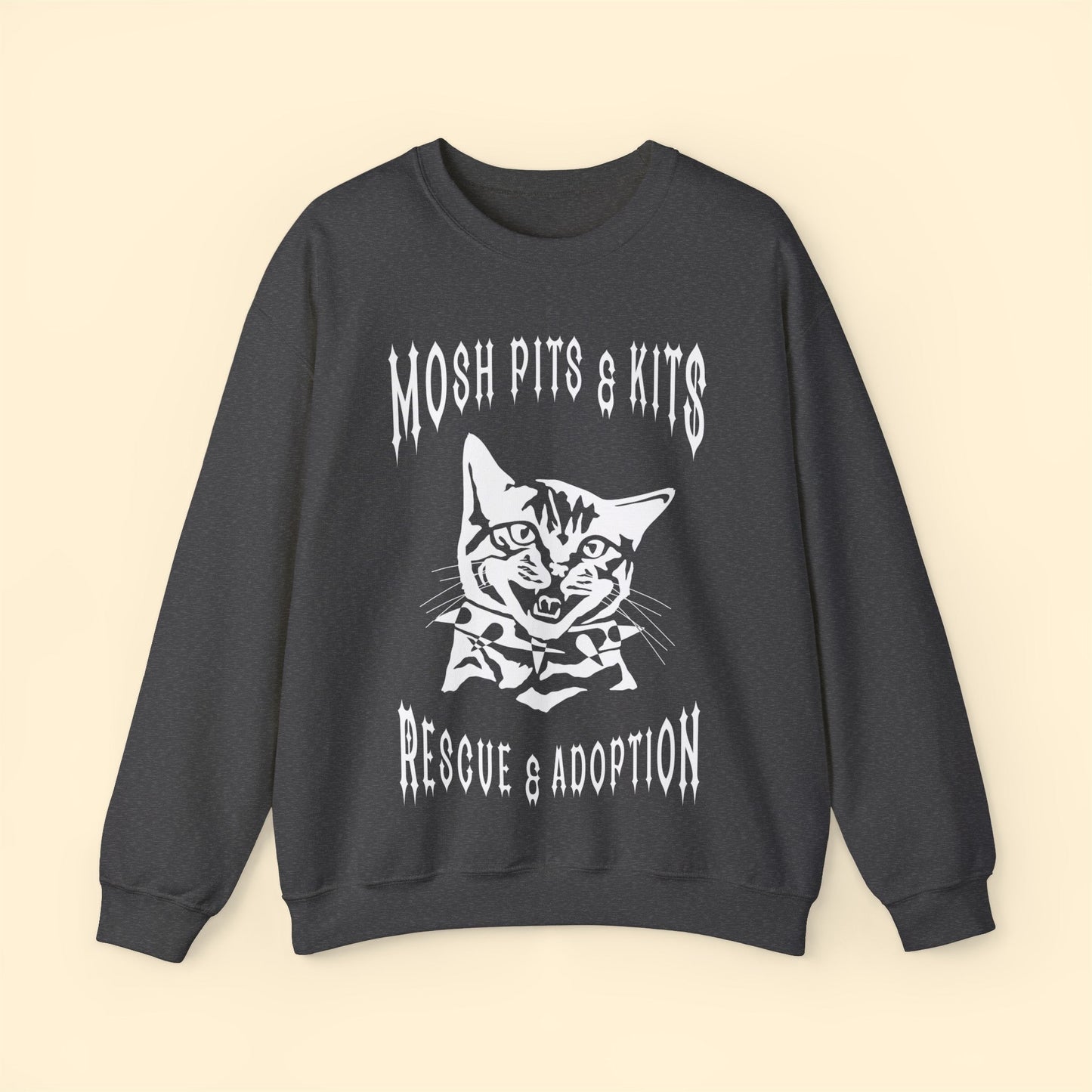 Mosh Pits & Kits Rescue | FUNDRAISER | Crewneck Sweatshirt - Detezi Designs-32314959242896107756