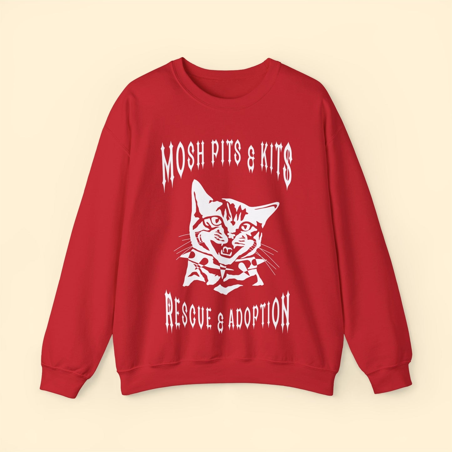 Mosh Pits & Kits Rescue | FUNDRAISER | Crewneck Sweatshirt - Detezi Designs-33499389583840294665