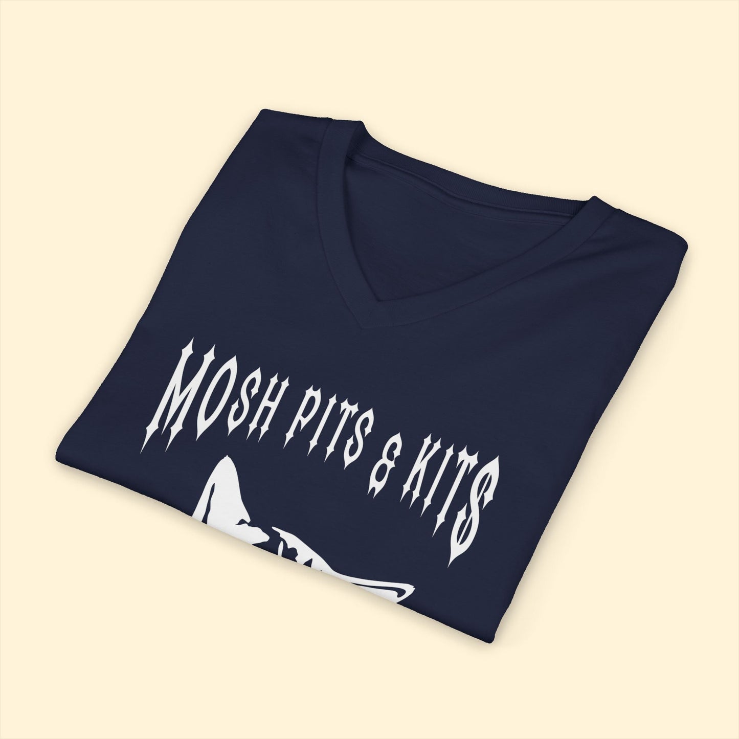 Mosh Pits & Kits Rescue | FUNDRAISER | Unisex V - Neck Tee - Detezi Designs - 17548057290143747875