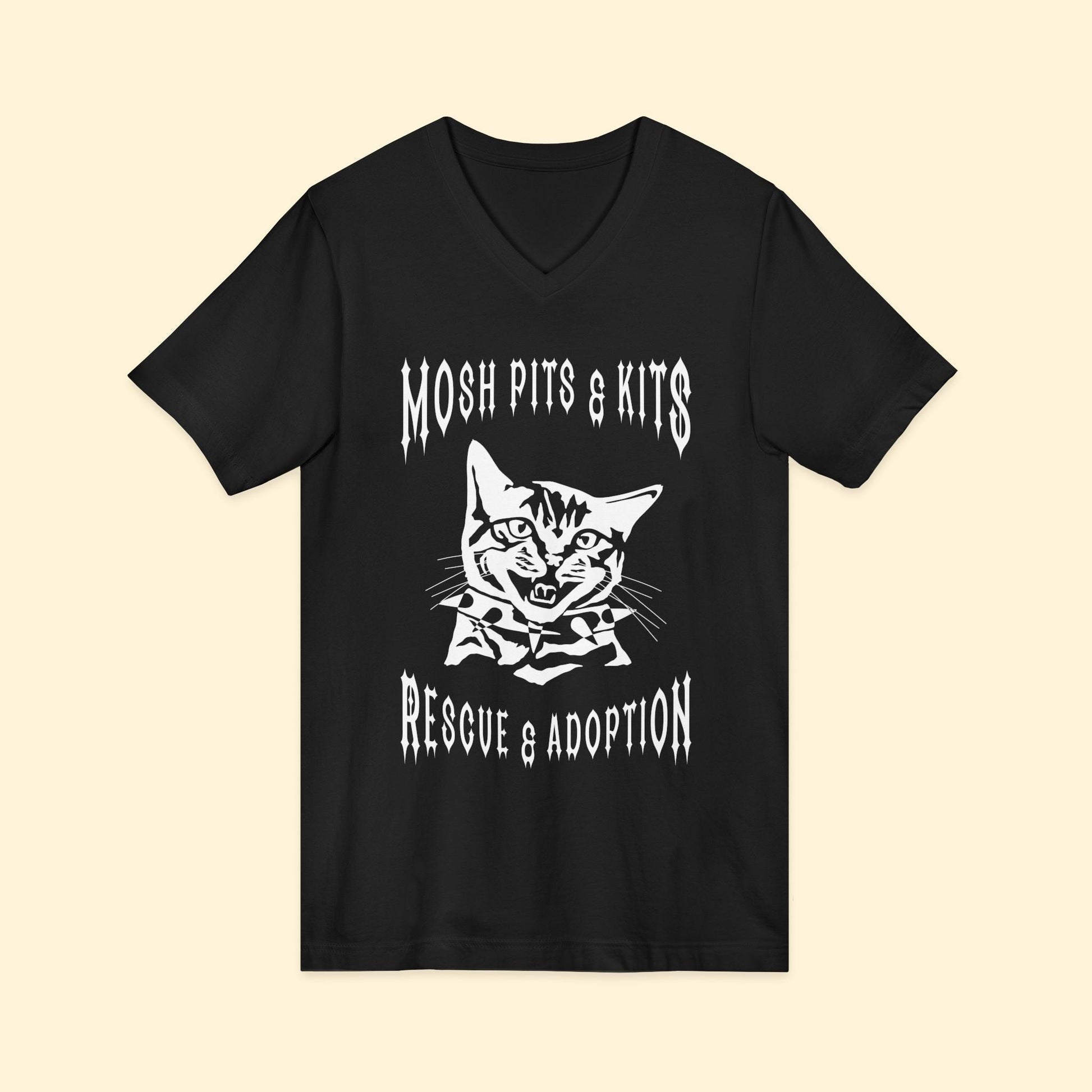 Mosh Pits & Kits Rescue | FUNDRAISER | Unisex V - Neck Tee - Detezi Designs - 21975822174730066997