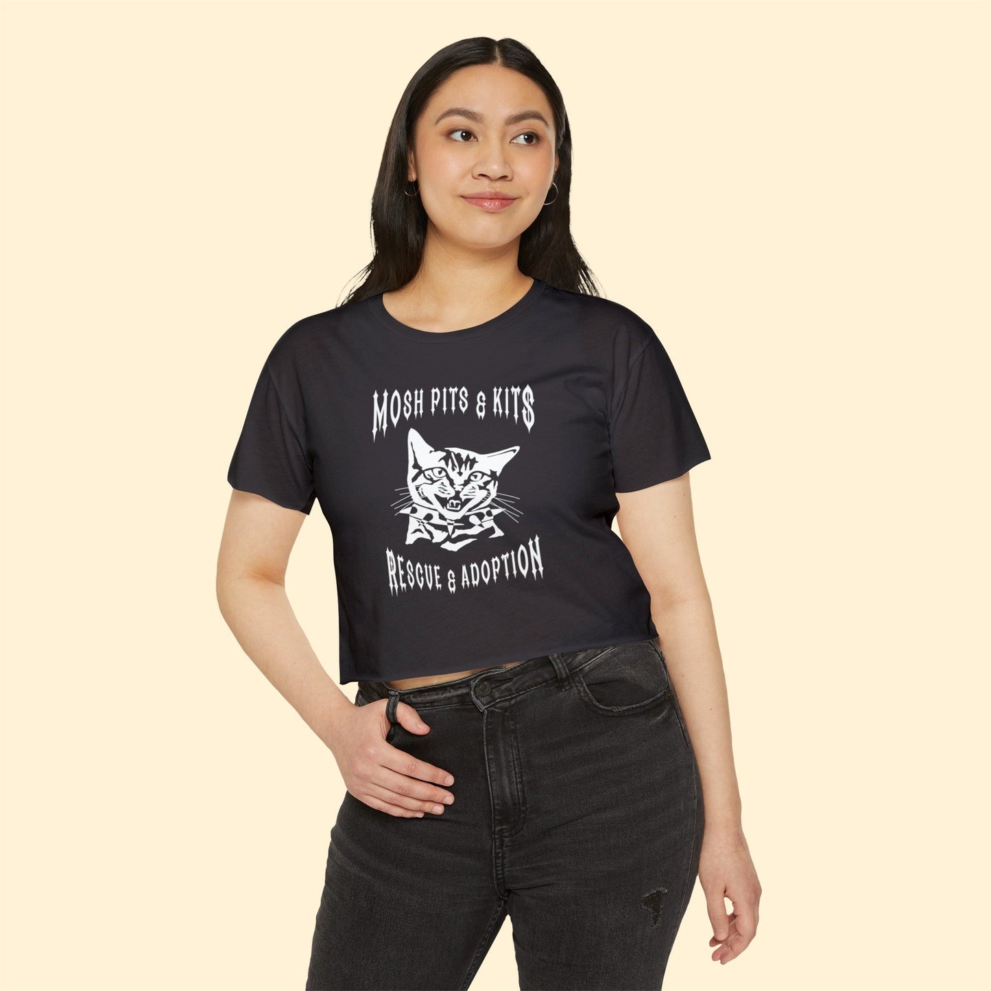 Mosh Pits & Kits Rescue | FUNDRAISER | Women's Festival Crop Top - Detezi Designs-28746830628033306721