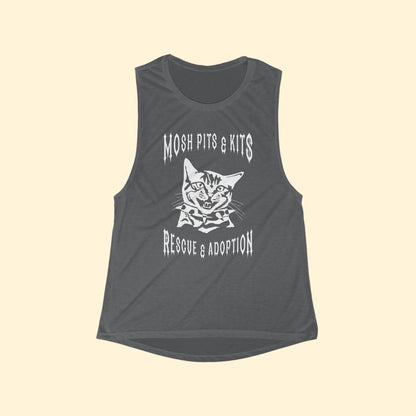 Mosh Pits & Kits Rescue | FUNDRAISER | Women's Flowy Scoop Muscle Tank - Detezi Designs-73208229691367669897