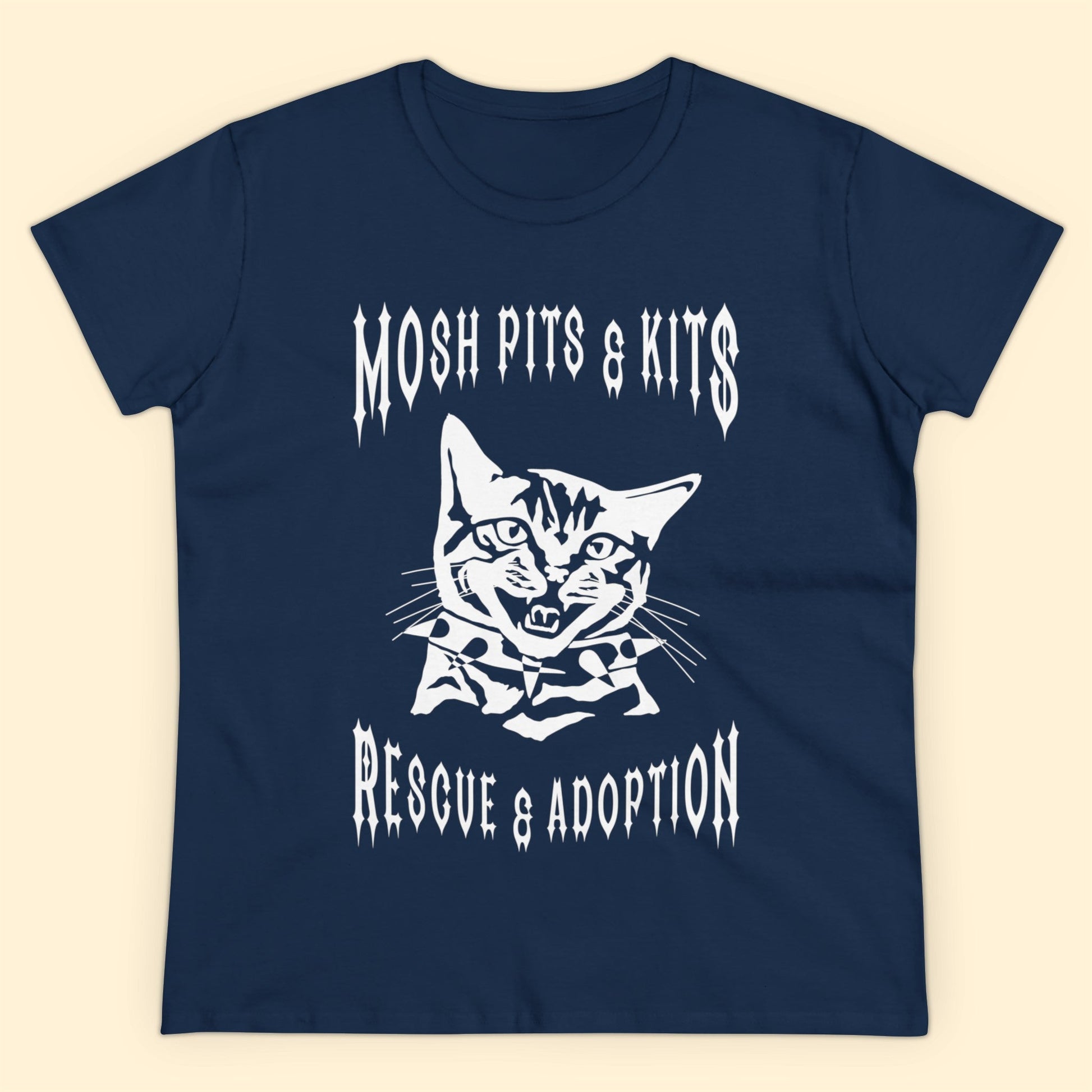 Mosh Pits & Kits Rescue | FUNDRAISER | Women's Midweight Cotton Tee - Detezi Designs-19207236622449747708