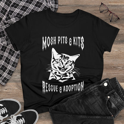 Mosh Pits & Kits Rescue | FUNDRAISER | Women's Midweight Cotton Tee - Detezi Designs-19351937945799524463