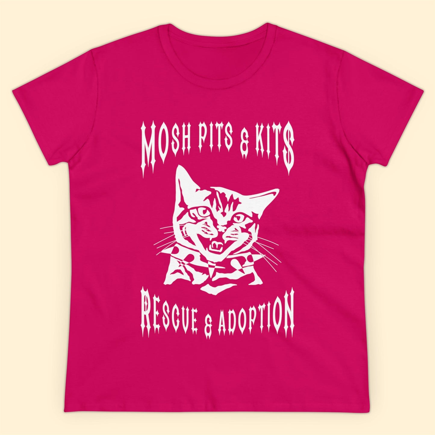 Mosh Pits & Kits Rescue | FUNDRAISER | Women's Midweight Cotton Tee - Detezi Designs-32438395500613473760