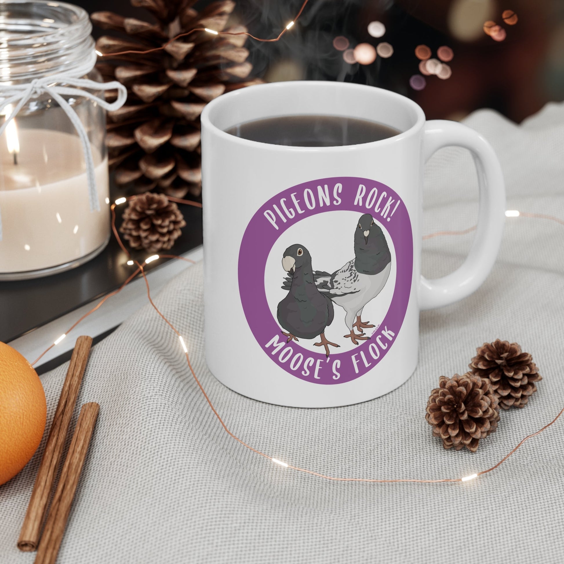 Mug | FUNDRAISER | Moose's Flock | Pigeons Rock - Detezi Designs - 29517009507784627273