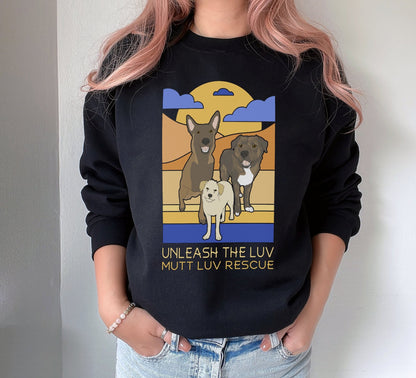 Mutt Luv Rescue | FUNDRAISER | Crewneck Sweatshirt - Detezi Designs - 19412149812058904388