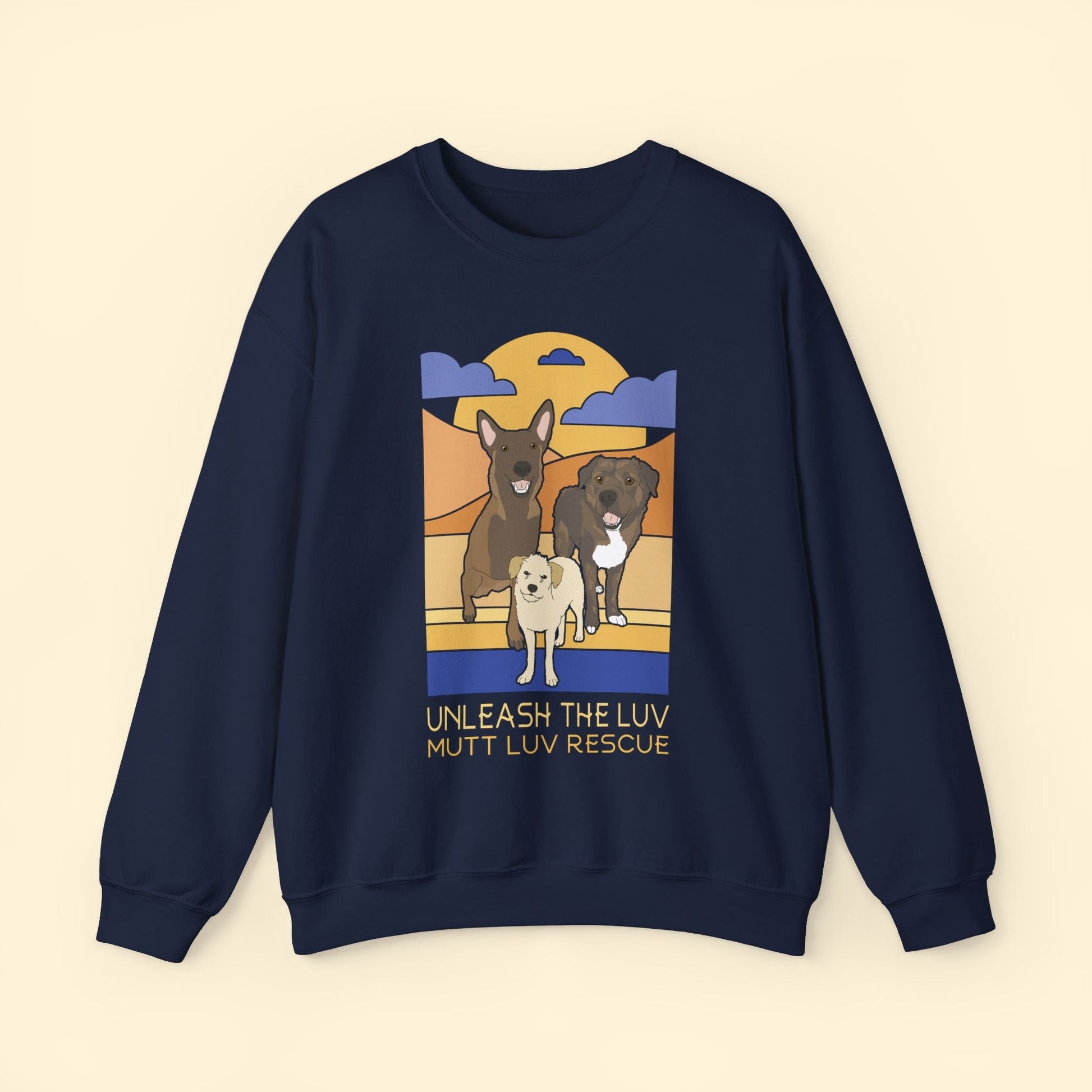Mutt Luv Rescue | FUNDRAISER | Crewneck Sweatshirt - Detezi Designs - 50358768183378940204