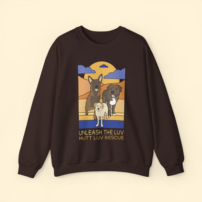 Mutt Luv Rescue | FUNDRAISER | Crewneck Sweatshirt - Detezi Designs - 58042061197590320888