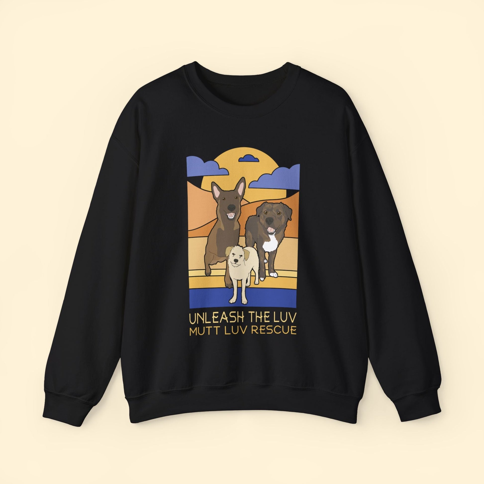 Mutt Luv Rescue | FUNDRAISER | Crewneck Sweatshirt - Detezi Designs - 59663138424331126299
