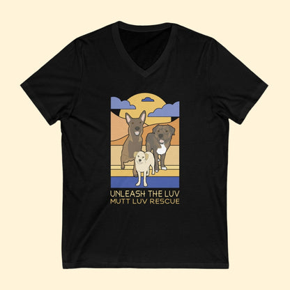 Mutt Luv Rescue | FUNDRAISER | Unisex V - Neck Tee - Detezi Designs - 24255285815001529047