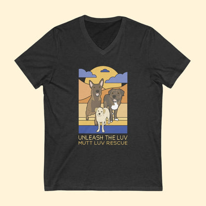 Mutt Luv Rescue | FUNDRAISER | Unisex V - Neck Tee - Detezi Designs - 41929079798613931460