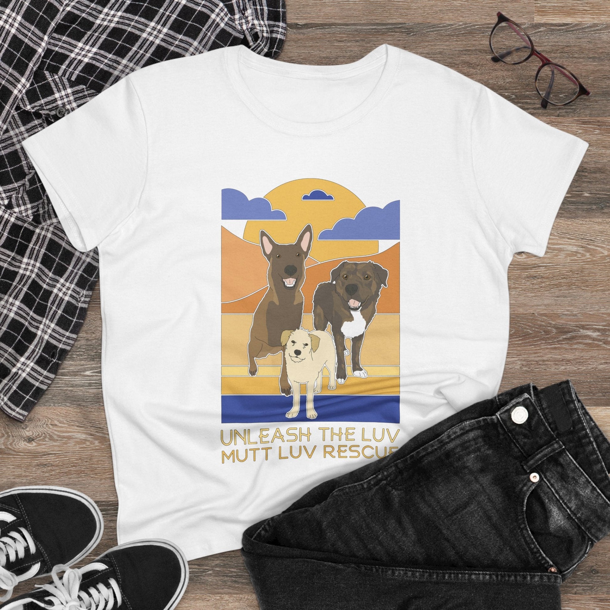 Mutt Luv Rescue | FUNDRAISER | Women's Midweight Cotton Tee - Detezi Designs - 13563577862182527094