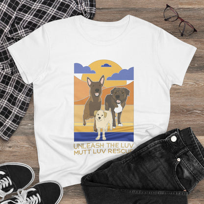 Mutt Luv Rescue | FUNDRAISER | Women's Midweight Cotton Tee - Detezi Designs - 13563577862182527094