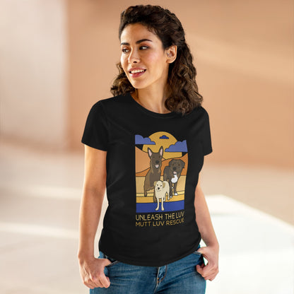 Mutt Luv Rescue | FUNDRAISER | Women's Midweight Cotton Tee - Detezi Designs - 13563577862182527094