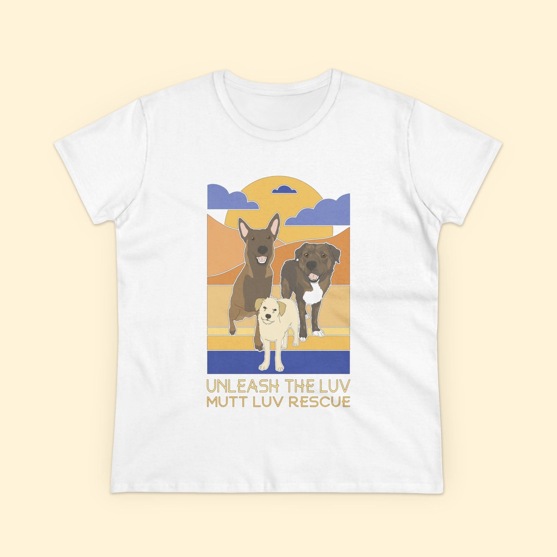 Mutt Luv Rescue | FUNDRAISER | Women's Midweight Cotton Tee - Detezi Designs - 75349420004786072982