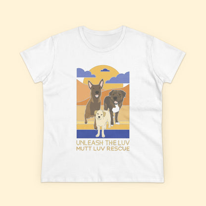 Mutt Luv Rescue | FUNDRAISER | Women's Midweight Cotton Tee - Detezi Designs - 75349420004786072982