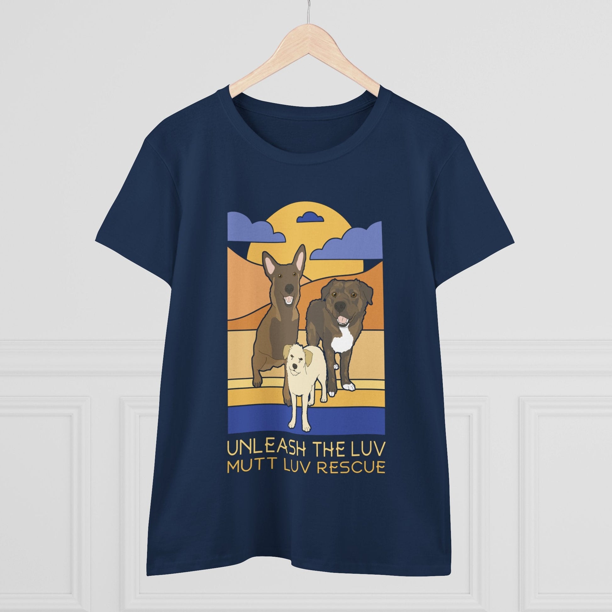 Mutt Luv Rescue | FUNDRAISER | Women's Midweight Cotton Tee - Detezi Designs - 75349420004786072982
