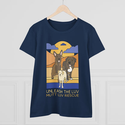 Mutt Luv Rescue | FUNDRAISER | Women's Midweight Cotton Tee - Detezi Designs - 75349420004786072982
