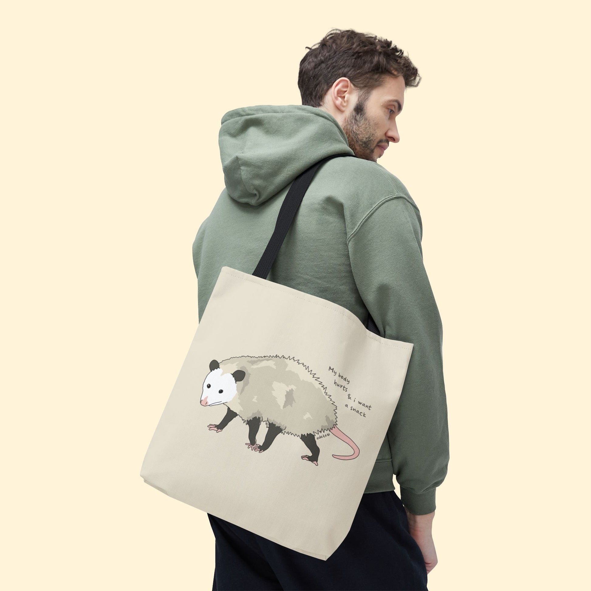 My Body Hurts | Opossum | Tote Bag | Three Sizes - Detezi Designs - 84230757563860012500