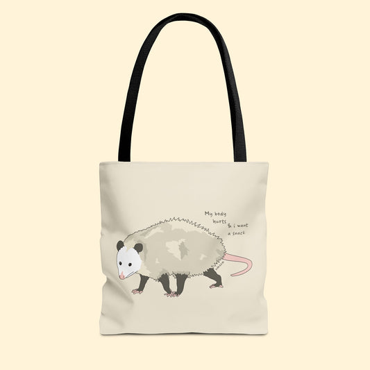 My Body Hurts | Opossum | Tote Bag | Three Sizes - Detezi Designs - 84230757563860012500