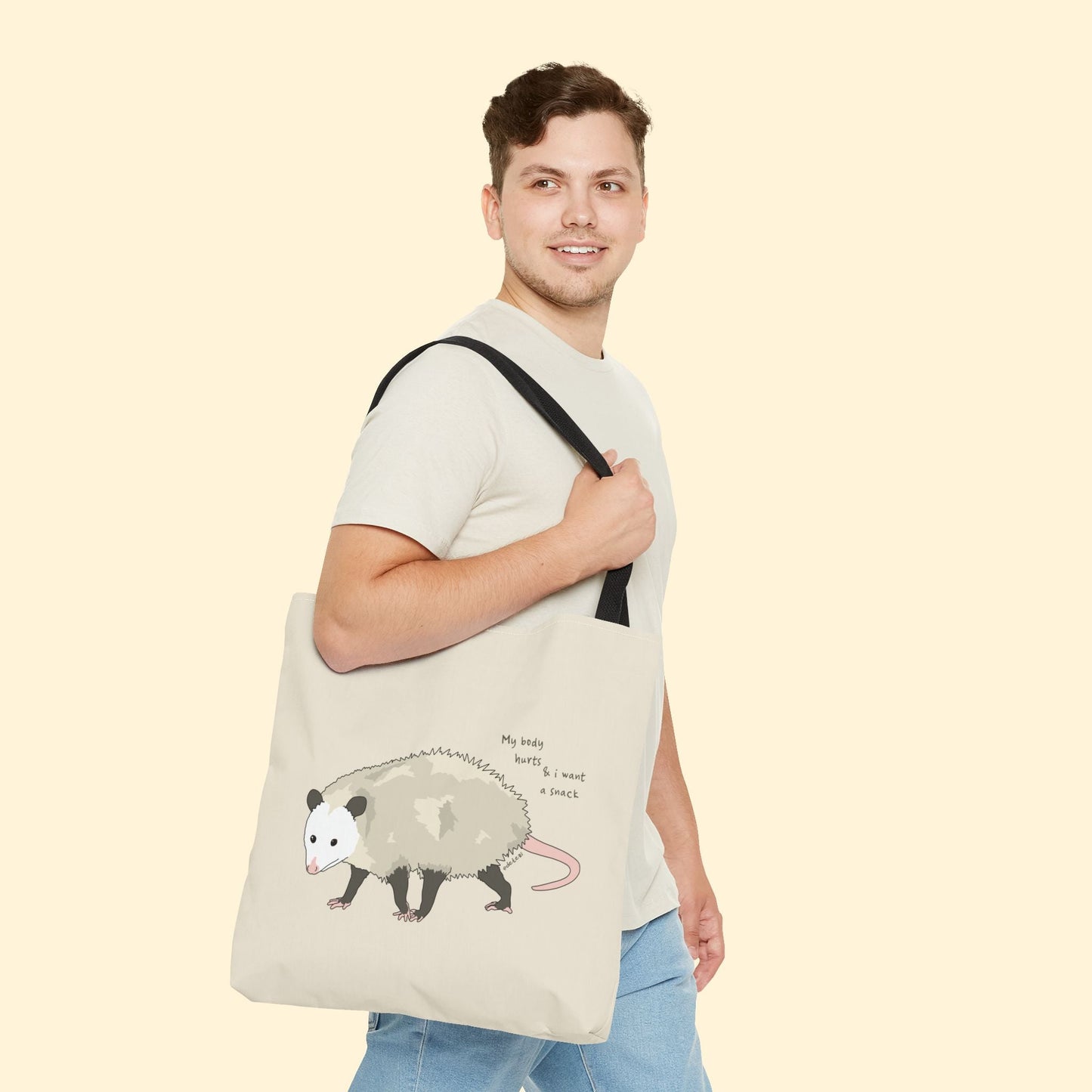 My Body Hurts | Opossum | Tote Bag | Three Sizes - Detezi Designs - 97502675441867837078