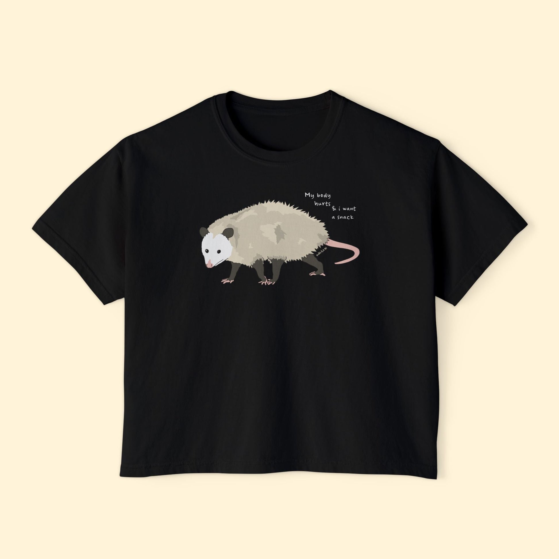 My Body Hurts | Possum | Comfort Colors Boxy Tee - Detezi Designs - 19826664885652079619