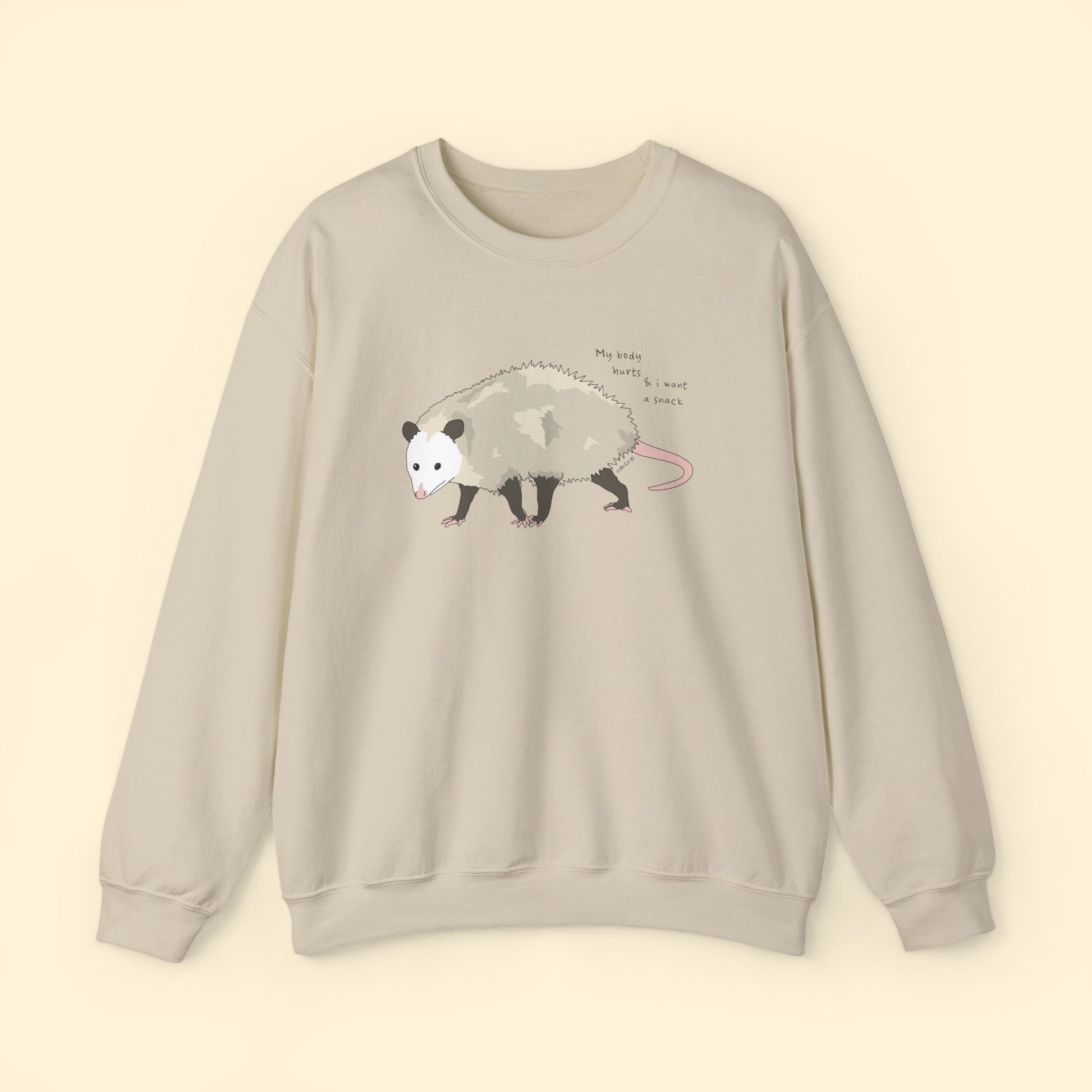 My Body Hurts | Possum | Crewneck Sweatshirt - Detezi Designs - 20258446083986127533