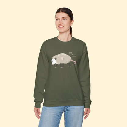My Body Hurts | Possum | Crewneck Sweatshirt - Detezi Designs - 43302722020257710799