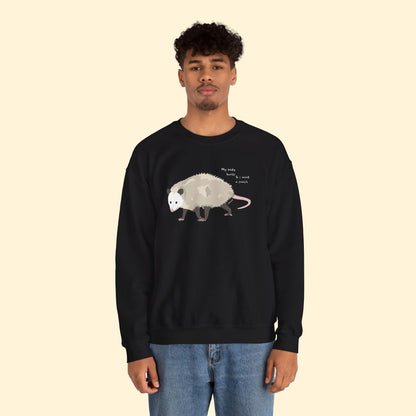 My Body Hurts | Possum | Crewneck Sweatshirt - Detezi Designs - 43302722020257710799