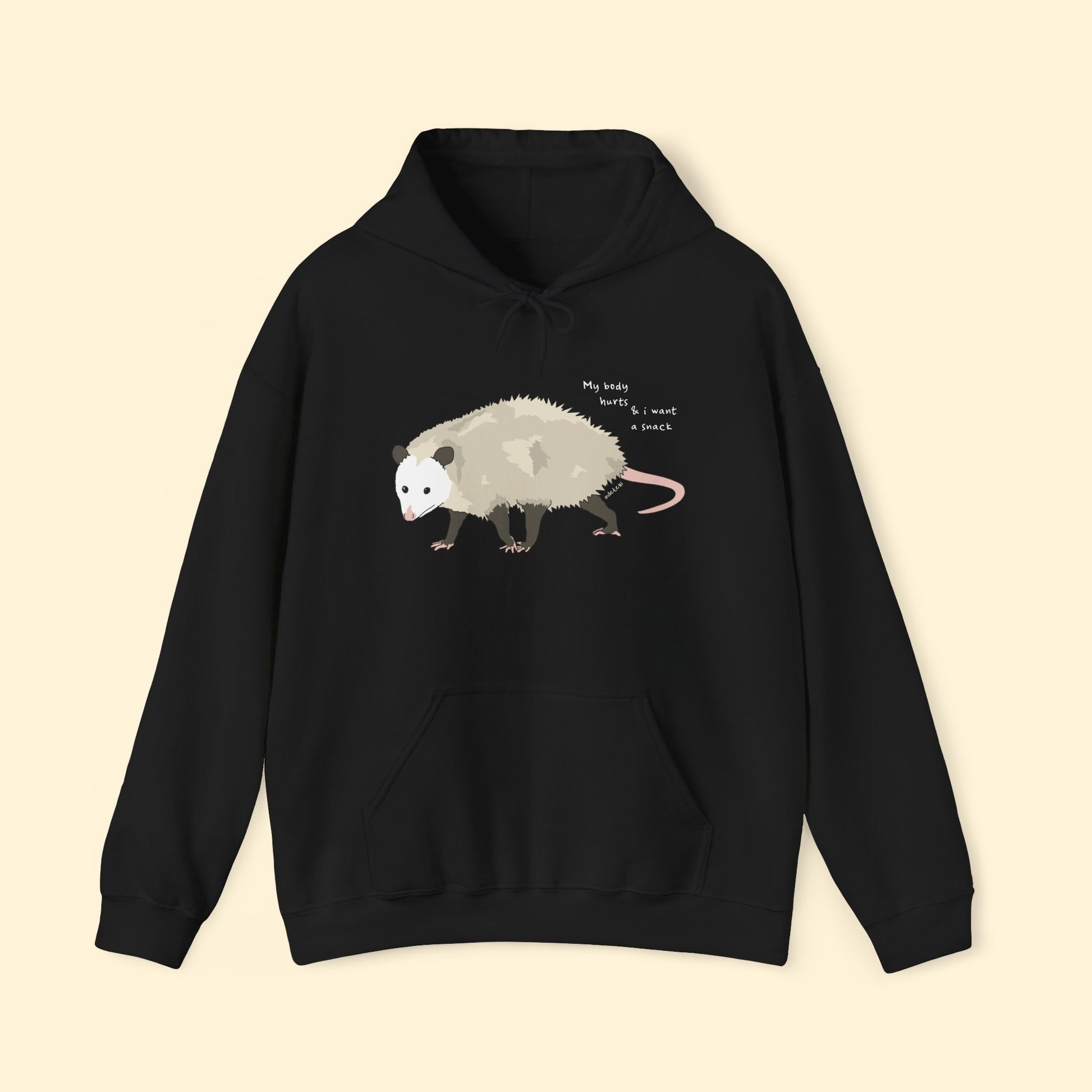 My Body Hurts | Possum | Hooded Sweatshirt - Detezi Designs - 31777089985955951688
