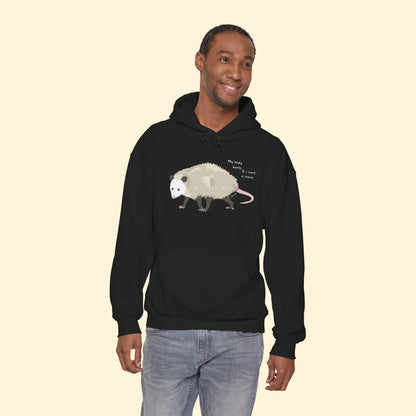 My Body Hurts | Possum | Hooded Sweatshirt - Detezi Designs - 31777089985955951688