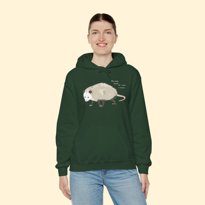 My Body Hurts | Possum | Hooded Sweatshirt - Detezi Designs - 31777089985955951688