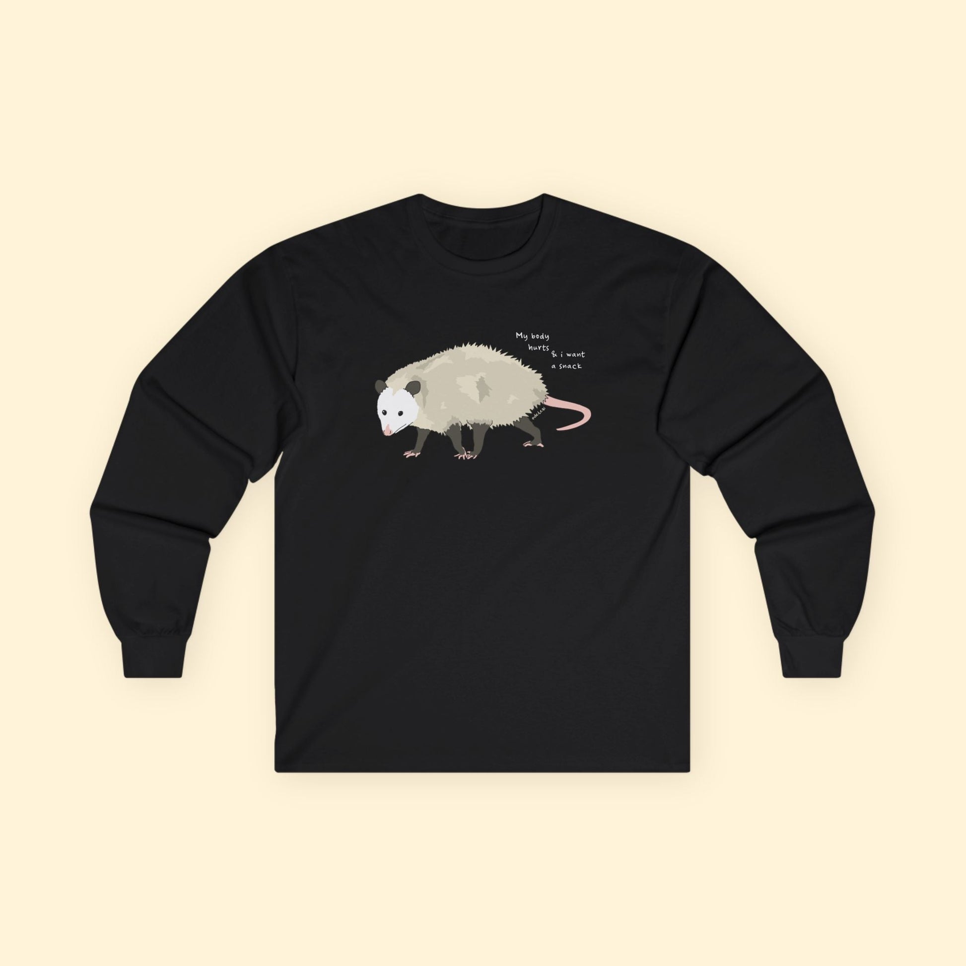 My Body Hurts | Possum | Long Sleeve Tee - Detezi Designs - 17587474022753774555