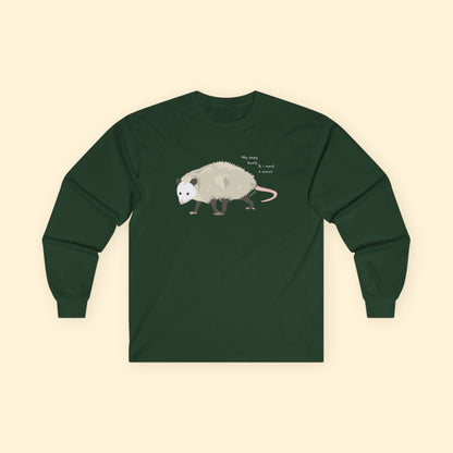 My Body Hurts | Possum | Long Sleeve Tee - Detezi Designs - 21214882727303953348