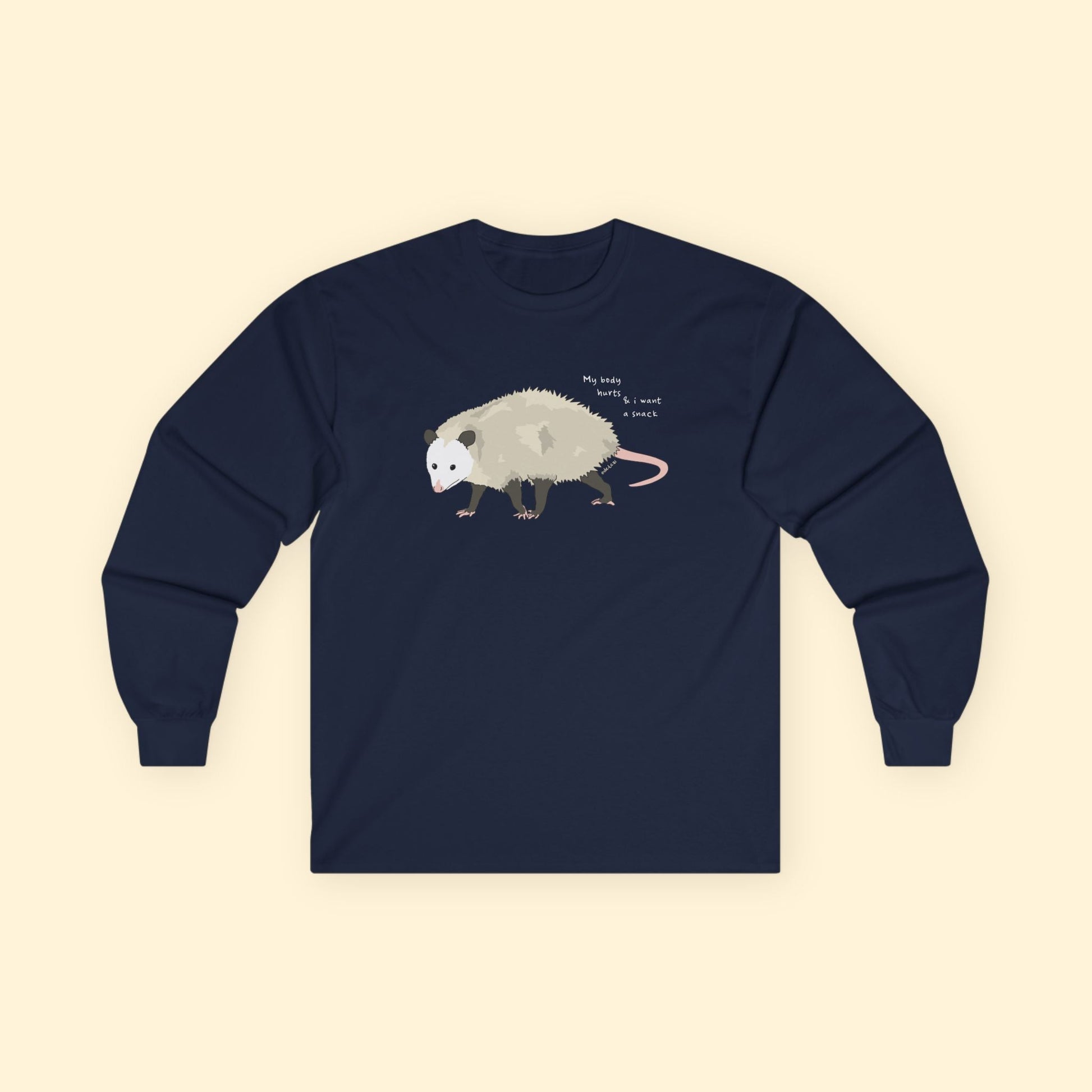 My Body Hurts | Possum | Long Sleeve Tee - Detezi Designs - 33965781790056884565