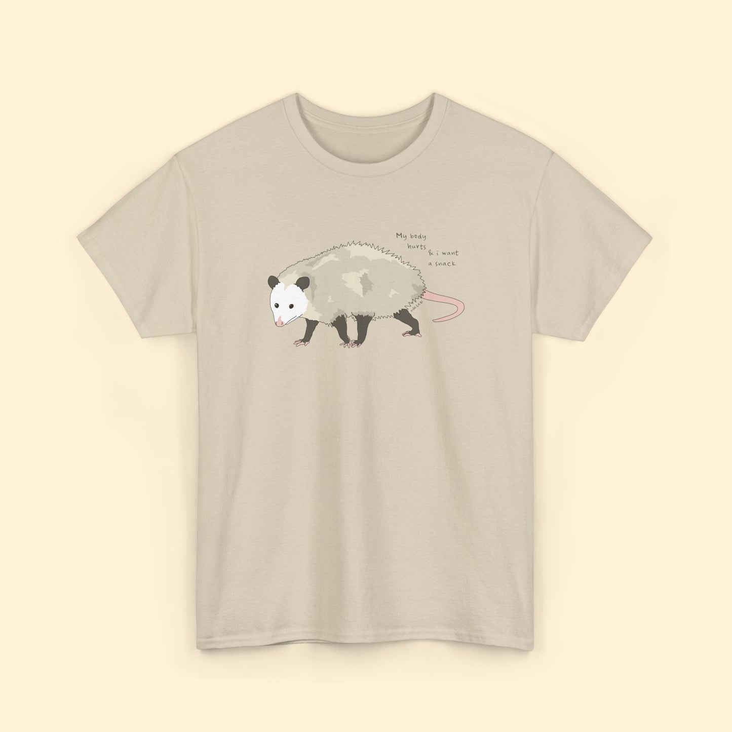My Body Hurts | Possum | Unisex Crewneck T-shirt - Detezi Designs - 11255273015402408037