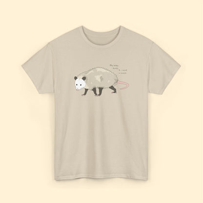My Body Hurts | Possum | Unisex Crewneck T-shirt - Detezi Designs - 11255273015402408037