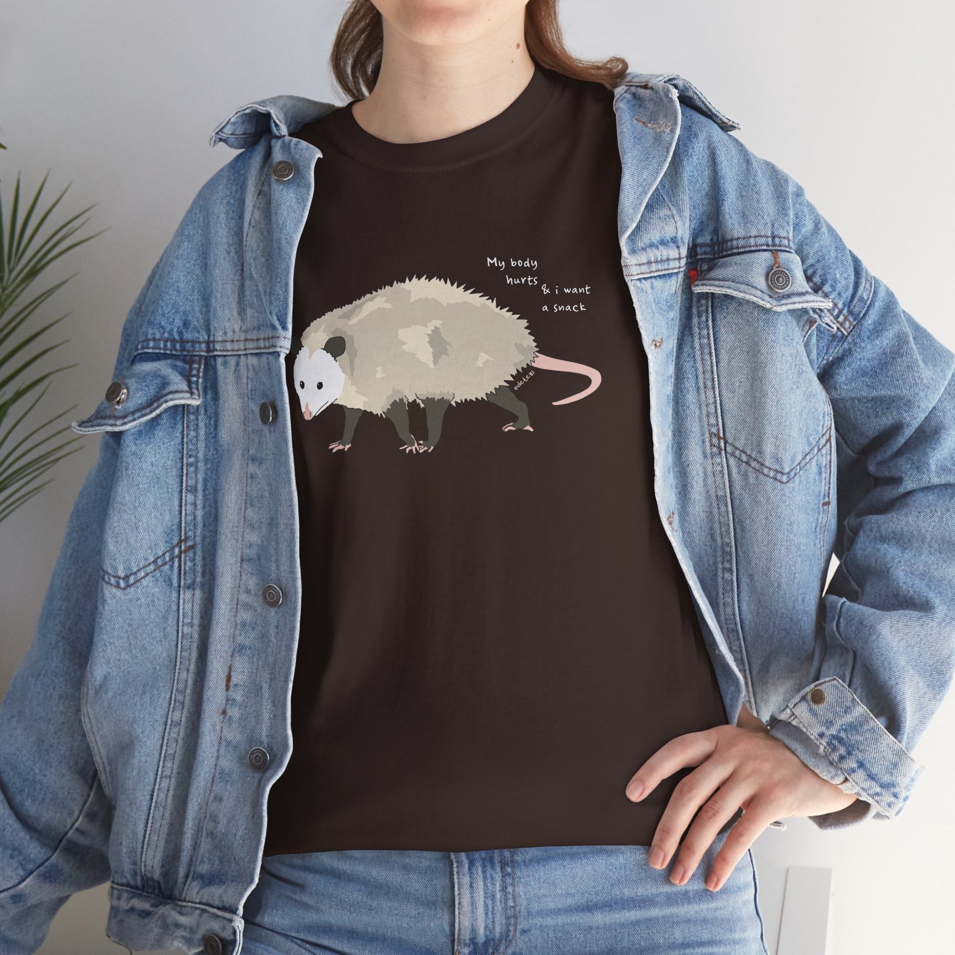 My Body Hurts | Possum | Unisex Crewneck T-shirt - Detezi Designs - 77930846453948353844
