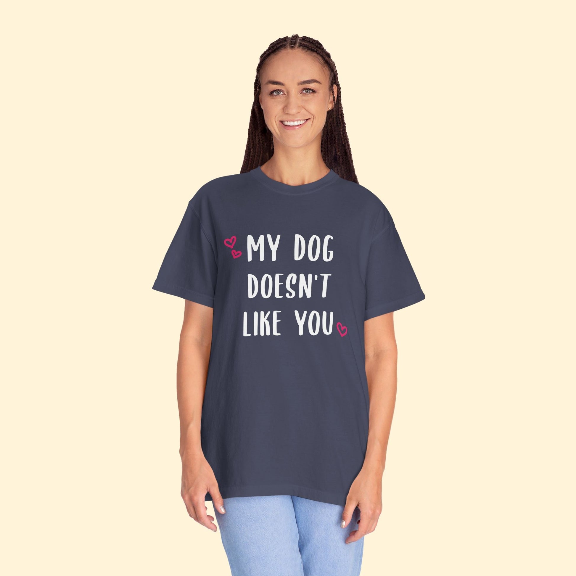 My Dog Doesn't Like You | Comfort Colors Unisex T-shirt - Detezi Designs - 33202946991495873321