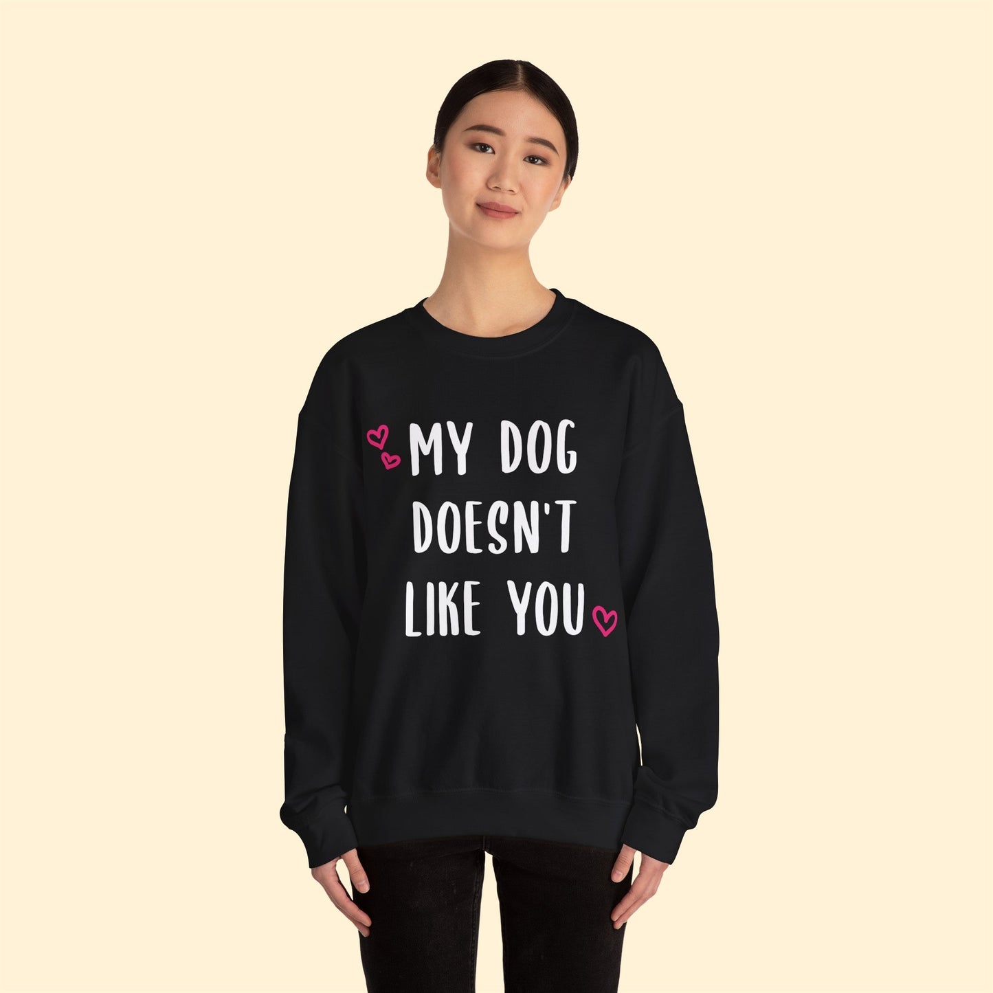 My Dog Doesn't Like You | Crewneck Sweatshirt - Detezi Designs-32312101690200207476