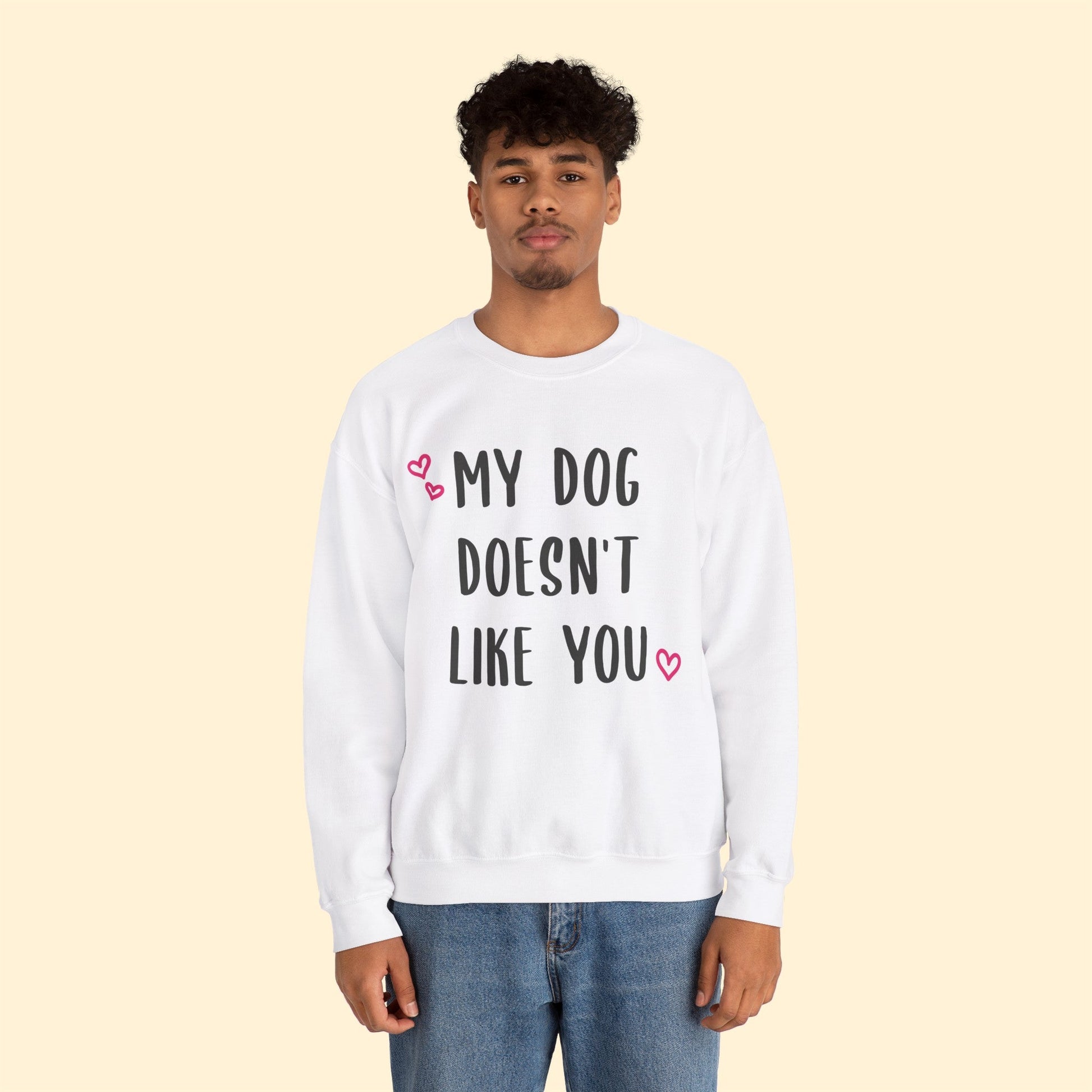 My Dog Doesn't Like You | Crewneck Sweatshirt - Detezi Designs-32312101690200207476