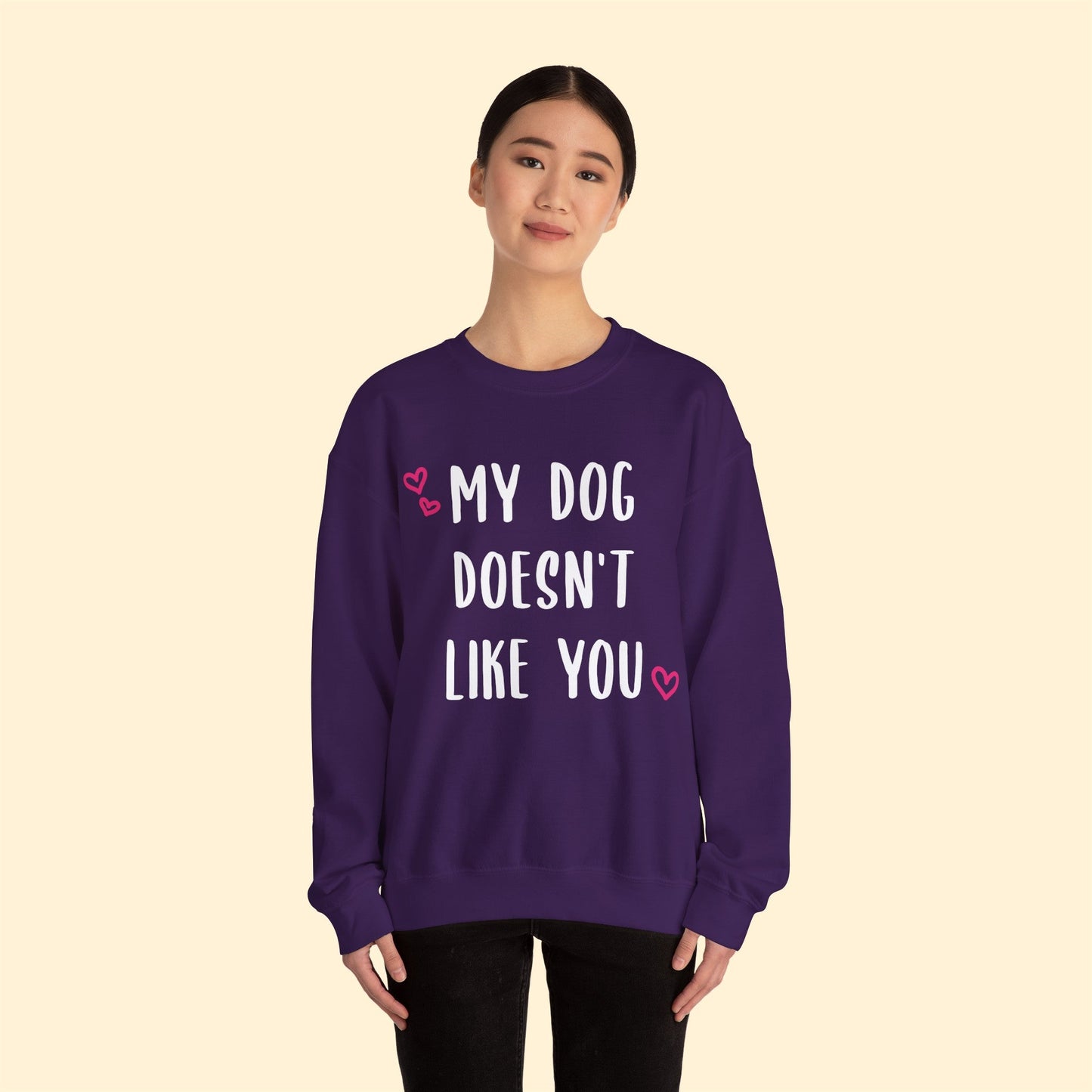 My Dog Doesn't Like You | Crewneck Sweatshirt - Detezi Designs-32312101690200207476