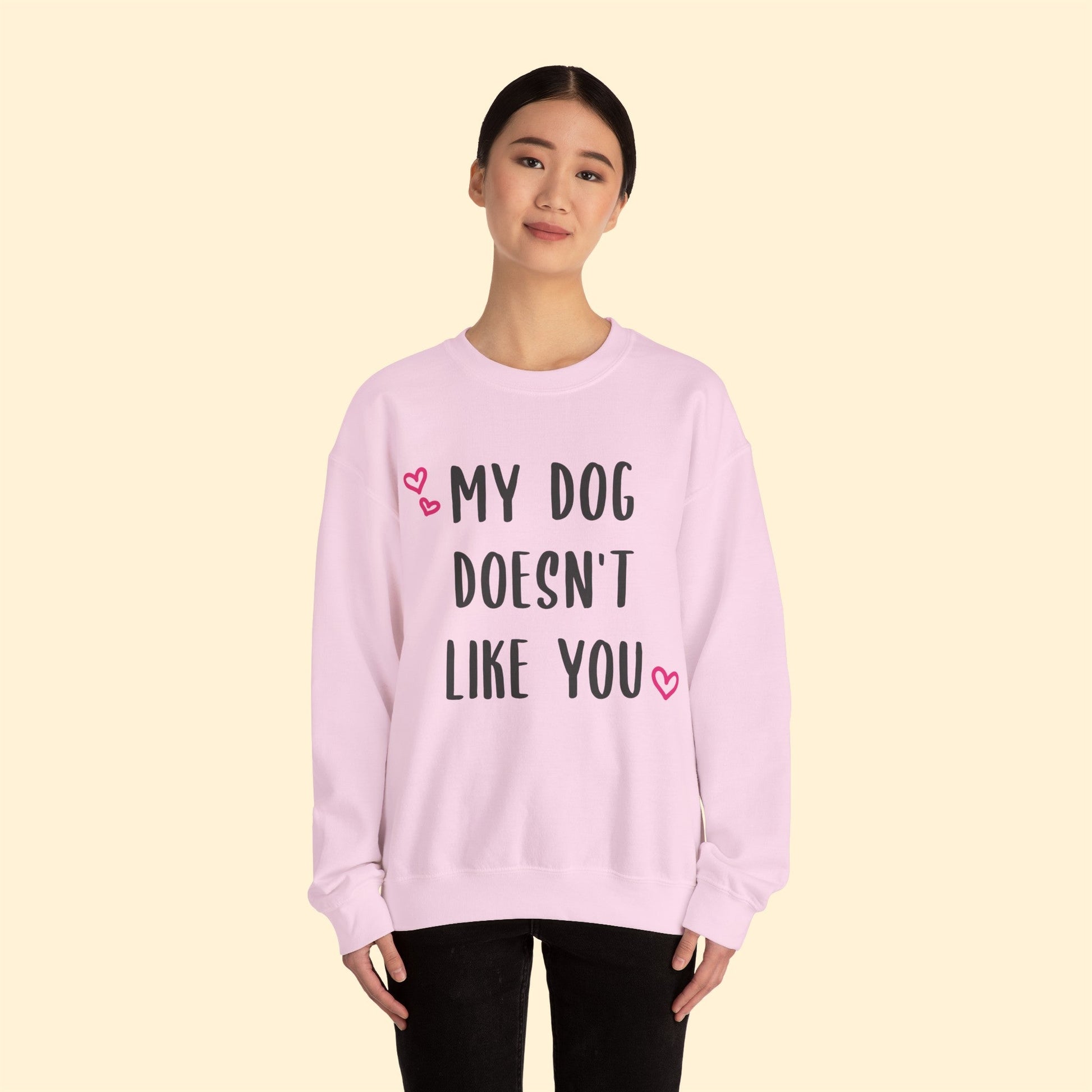 My Dog Doesn't Like You | Crewneck Sweatshirt - Detezi Designs-32312101690200207476